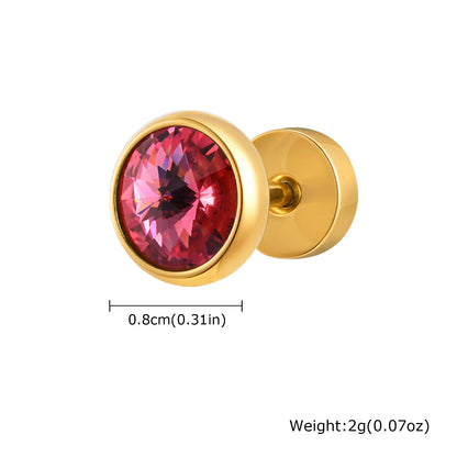 Anti Allergy Round Zircon Stud Earring for Men | AAA CZ Stainless Steel Hip Hop Classic Jewelry