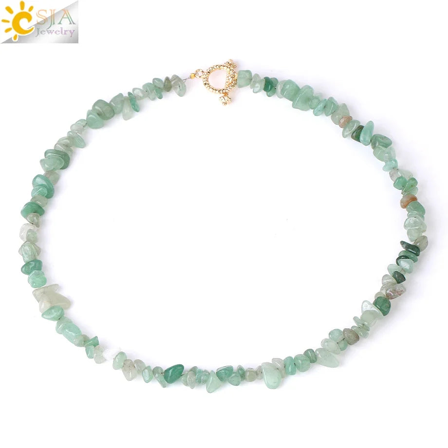 Natural Chip Stone Choker Necklace | Bohemia Crystal Bead Jewelry