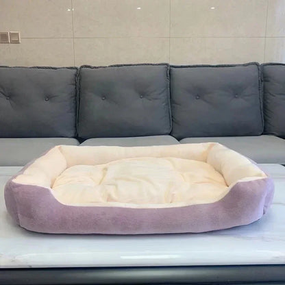 Large Calming Pet House Donut Bed - Long Plush Deep Sleep Warm Cushion for Small Dogs, Puppy Chihuahua & Cat Mat