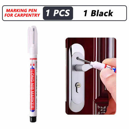 Deep Hole Long Nib Markers for Metal Wood Tile | 8-Pack Waterproof Marking Pens