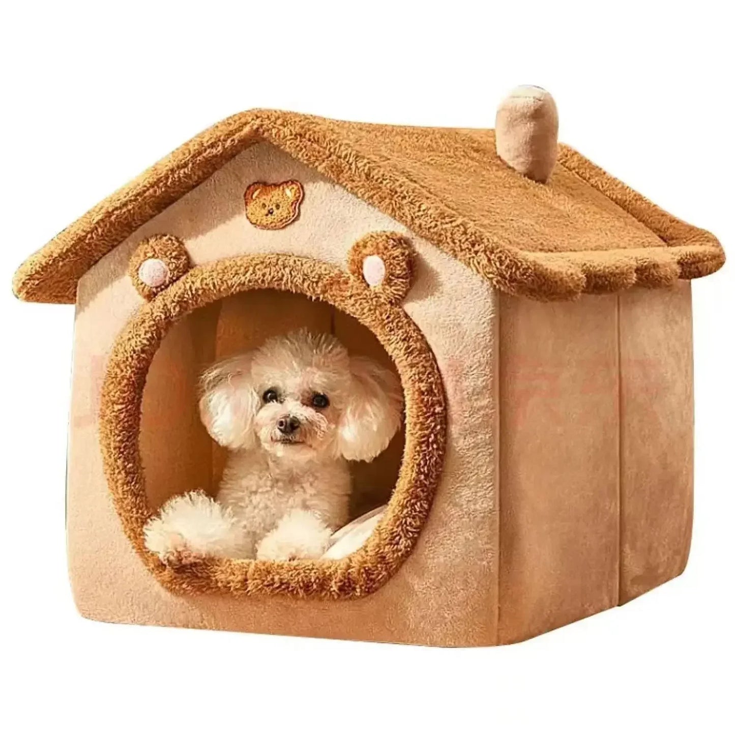 All-Season Soft Pet Bed Tent with Removable Washable Cushion for Dogs and Cats