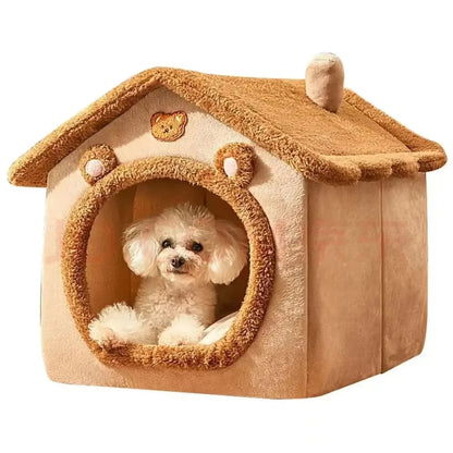 All-Season Soft Pet Bed Tent with Removable Washable Cushion for Dogs and Cats