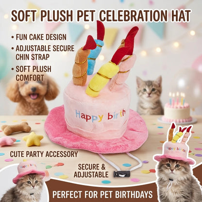 Pet Birthday Party Hat Toy Set For Cats and Dogs Elastic Comfortable Wear Bite Resistant Durable Photo Prop Gift