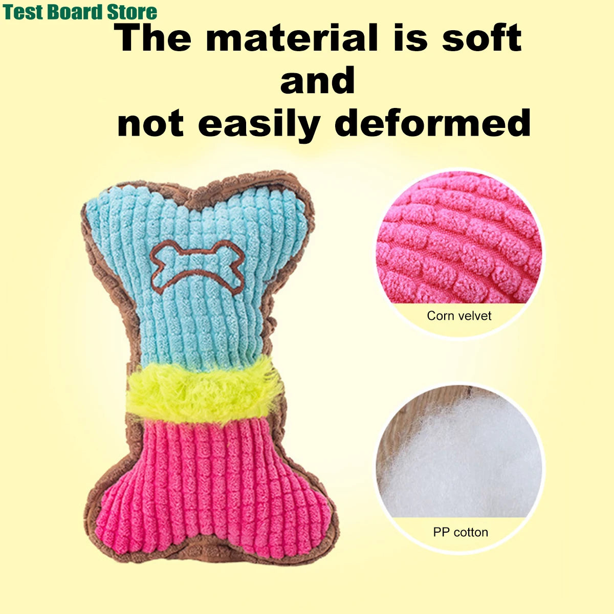 1Pce bite resistant pet sound toy, dog plush bone shaped chew toy, suitable for small and medium-sized puppies