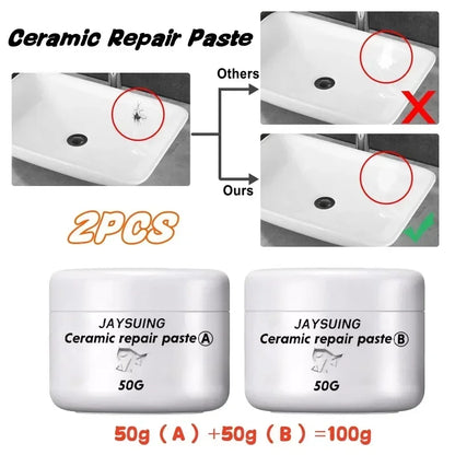 White Porcelain Repair Kit for Tiles, Tub, Toilet, and Sink | Chip and Crack Fix Paste
