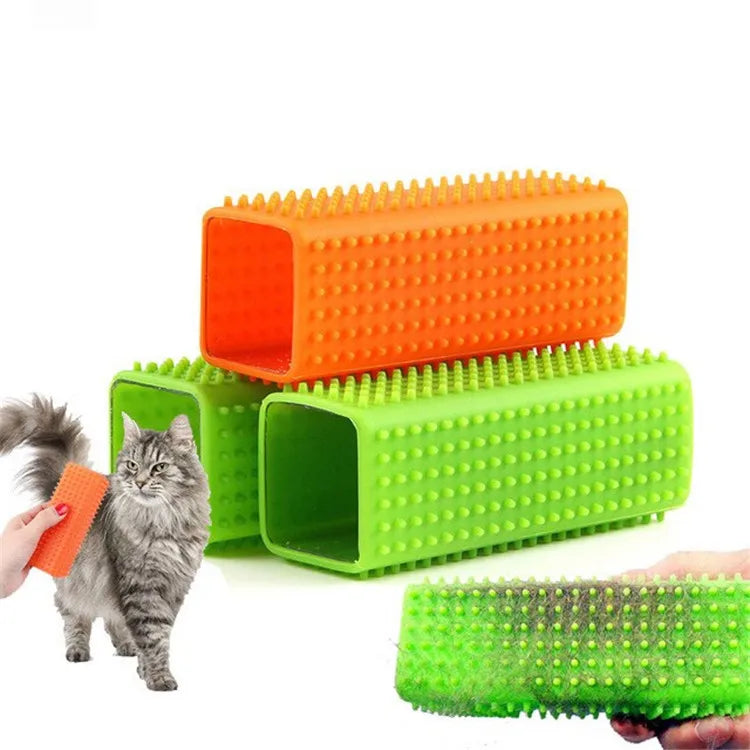 Pet Hair Removal Brush Pet Silicone Hollow Rubber Cleaning Brush Supplies Animal Brush Dog Cat Hair Removal Effective Pet Hair