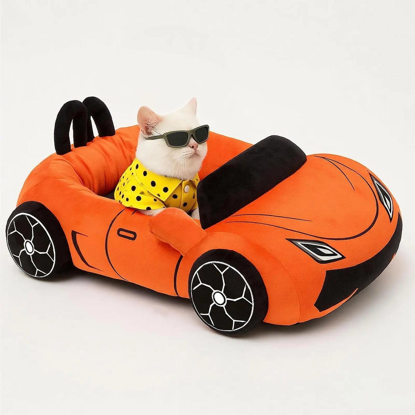 Supercar Cat Beds Kitten Bed Soft and Cozy Small Dog Beds with Pillow Washable Pet Mat for Puppy Kitty Funny Cats Toys Supplies