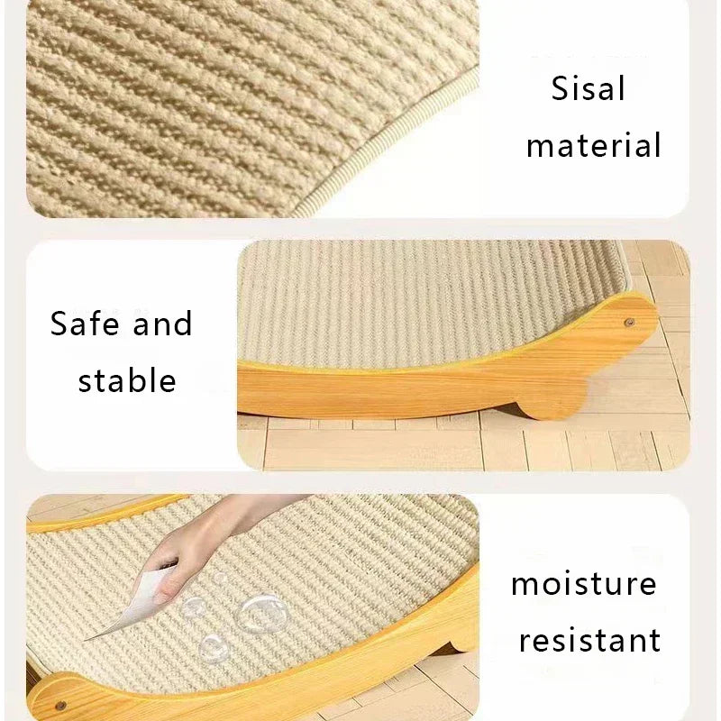 Wooden Cat Scratching Pad Detachable Wear-resistant Cat Scratch Board Multifunctional Cat Bed Grinding Claw Toy for Kitten