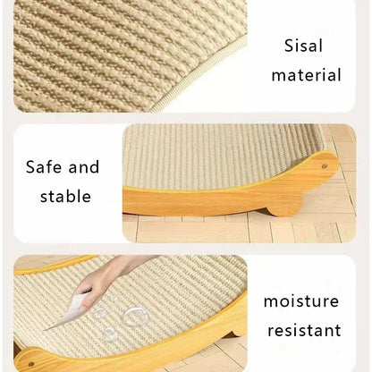 Wooden Cat Scratching Pad Detachable Wear-resistant Cat Scratch Board Multifunctional Cat Bed Grinding Claw Toy for Kitten