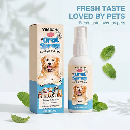Pet Oral Hygiene Spray,Teeth Cleaning Spray & Breath Freshener, Helps Reduce Plaque and Tartar, Support Healthy Gums for Pets
