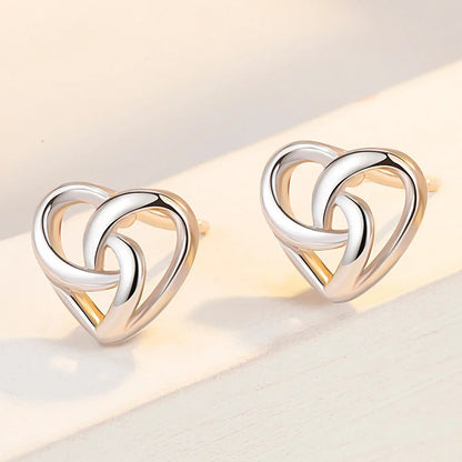 925 Sterling Silver Love Heart Stud Earrings | Classic Jewelry for Women
