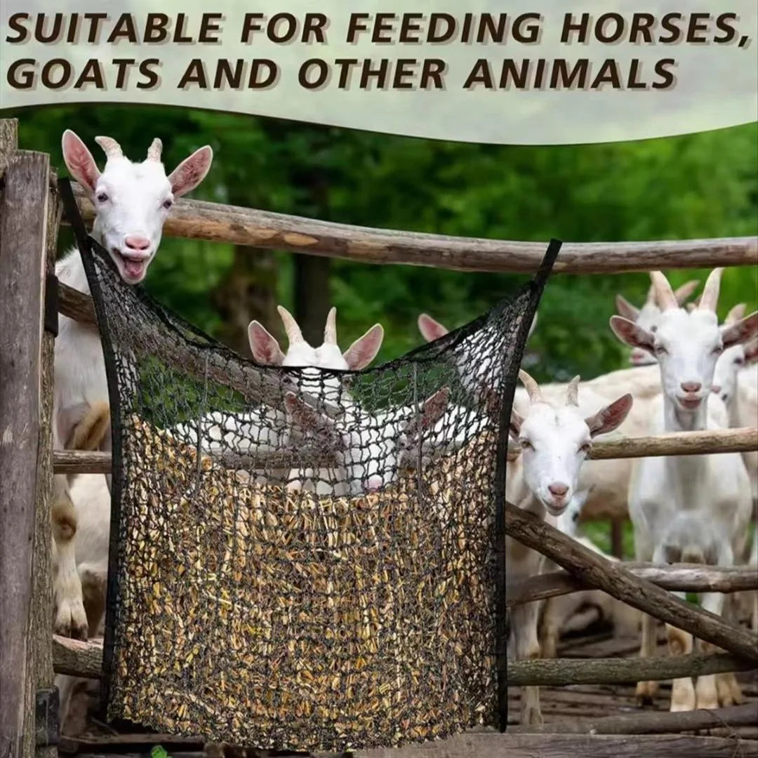 Hay Net for Horses Slow Feed Hay Bag for Horses Goat Sheep Large Capacity Hanging Hay Feeder Bag
