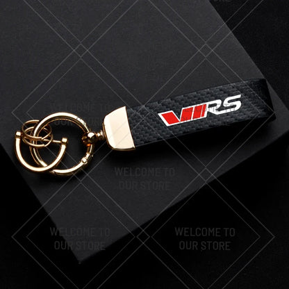 Skoda VRS Carbon Fiber Keychain | Car Emblem Key Ring for Citigo Kodiaq Yeti Rapid Fabia