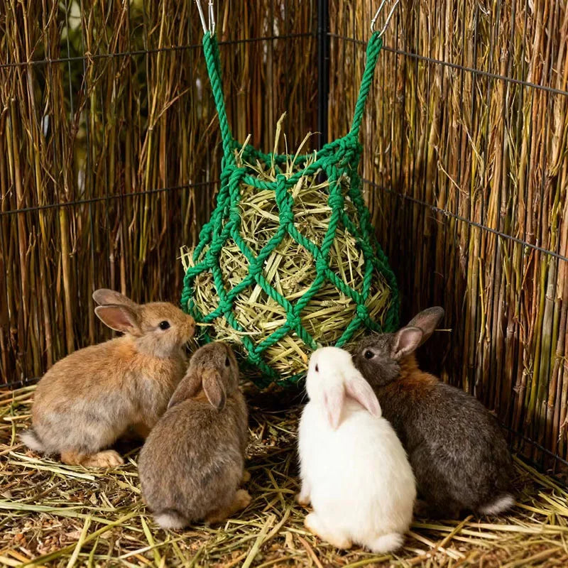 Hanging Rabbit Hay Feeder Ball Holder Food Rack Durable Cage Small Pet Feeding Bowl for Hedgehog Ferret Gerbils Pets Supplies