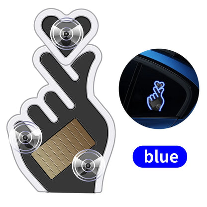 Solar Heart Shaped LED Ambient Light | Solar Powered Car Window Neon Light