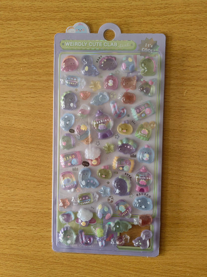 Japanese Anime Food Stamping Seal Fun | 3D Crystal Diamond Sticker Set for Kids