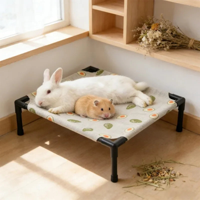 1PC Elevated Pet Bed Raised Small Animal Bed Breathable Washable Cooling Sleep Mat for Rabbit Hamster Cat Puppy Indoor Bed House