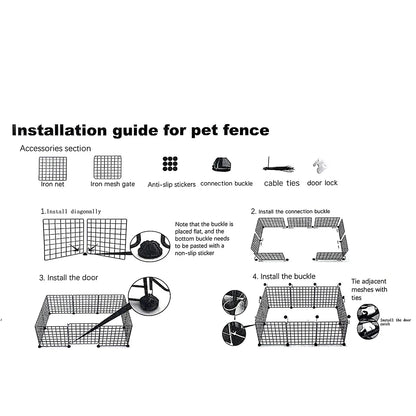 DIY Pet Fence Panels Simple Wire Mesh Panels for Rabbit Cat and Dog Cages Stackable Assembleable Fences Multi Functional Cages