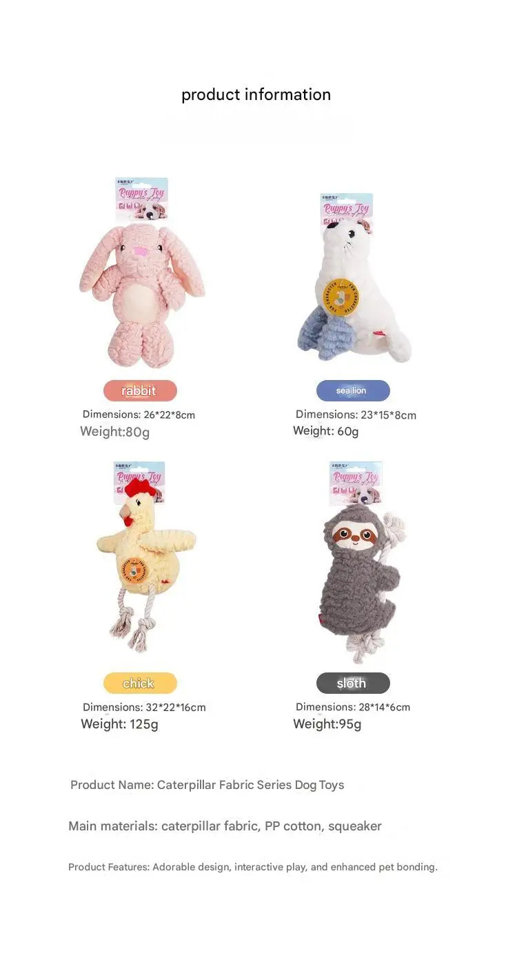 Plush Squeaky Dog Toys for Boredom, Chew Resistant Interactive Puppy Chew Toys for Medium Large Dogs