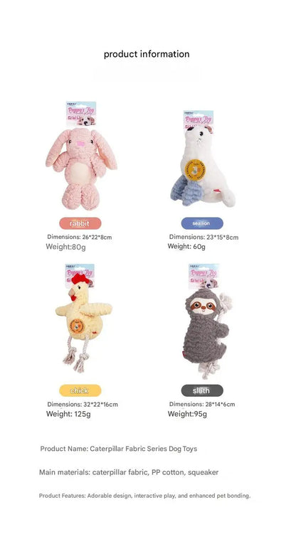 Plush Squeaky Dog Toys for Boredom, Chew Resistant Interactive Puppy Chew Toys for Medium Large Dogs