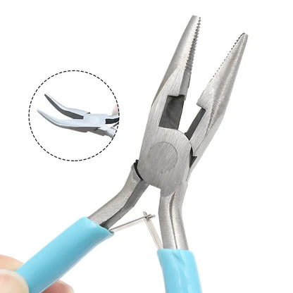 End Cutting Wire Pliers | Jewelry Making Tool Set with Bent Handle