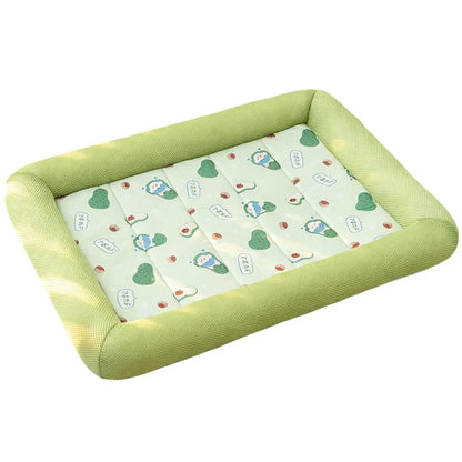 Summer Cooling Pet Dog Bed Breathable Soft Dog Sleeping Pad Neck-Protecting Washable Summer Pet Supplies for Dogs Cats Beds Mats