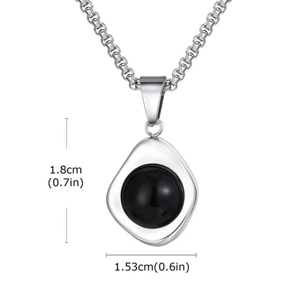 Vnox Tiger Eye Stone Irregular Pendant Necklace | Stainless Steel Natural Stone Jewelry for Men
