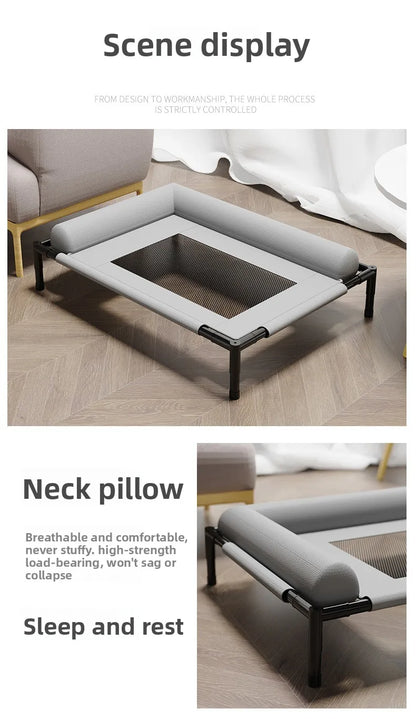 Summer Pet Folding Bed - Breathable & Moisture-Resistant Cat & Dog Bed for All Seasons
