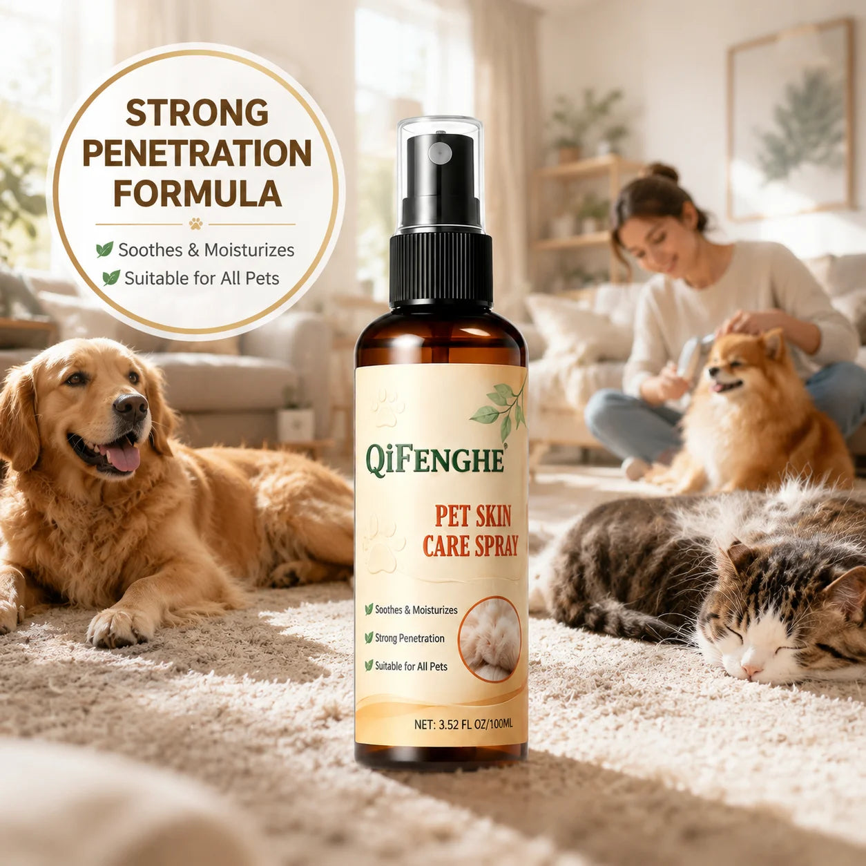 Pet Skin Care Spray Instantly Soothe Skin Moisturize Fur Turn Dry Dull Coat Soft Silky For All Cats And Dogs