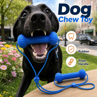 Dog Chew Toy Interactive Tug Rope Toy Quiet Durable Plastic Chew Stick With Gum Massage Nubs For Small Medium Dogs
