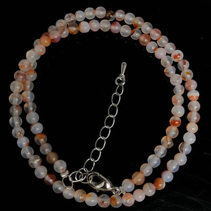 Natural Stone Bead Adjustable Necklace | Agate Opal Tigers Eye Quartz Crystal Jewelry
