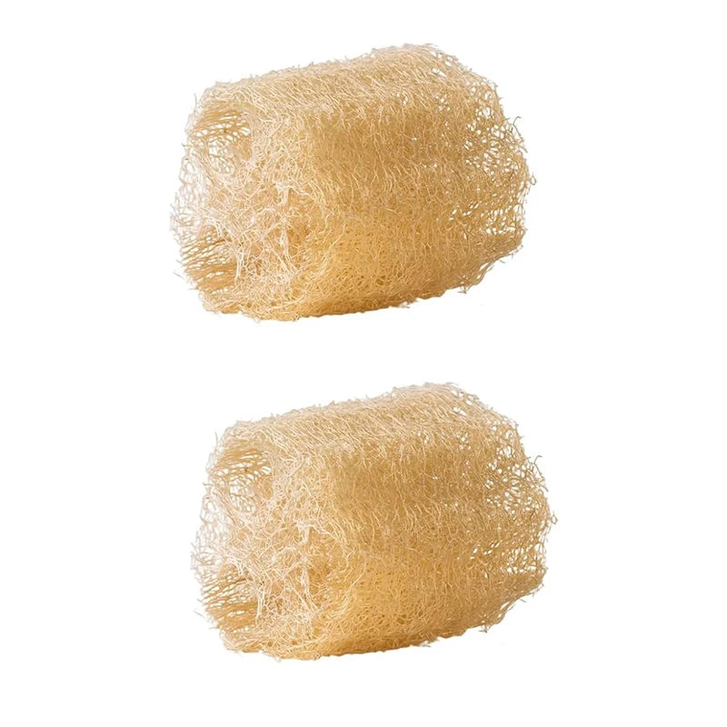 2PCS Rabbit Chew Toys, Natural Loofah Bunny Chew Toys for Teeth Cleaning, Small Animals Foraging Toy for Bunny Chinchilla