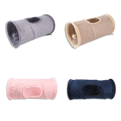 Collapsible Suede Fabric Puppy Kitten Rabbit Pet House Tunnel Holes Channel Tunnel Tube Cat Tunnel Pet Supplies Cat