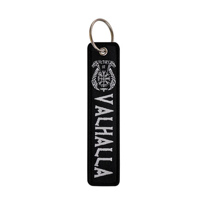 Rock and Roll Key Fob | Black Embroidery Key Tag for Bags and Gifts