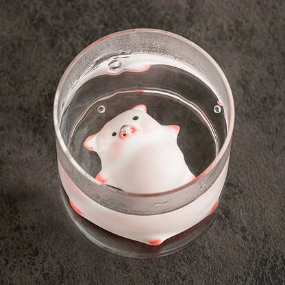 Bubbling Tea Pet Piggy Cartoon Ceramic Mug | Funny Gift