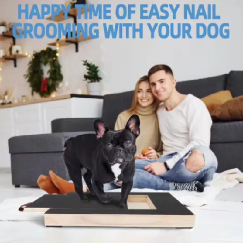 Wooden Pet Scratching Board with Built-in Treat Box Dog Nail Trim Pad Pull-Out Nail Scratch Board Toy Sandpaper Board Scratcher