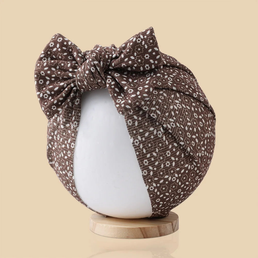 Baby Turban Hats with Prints | Soft Knit Newborn Caps