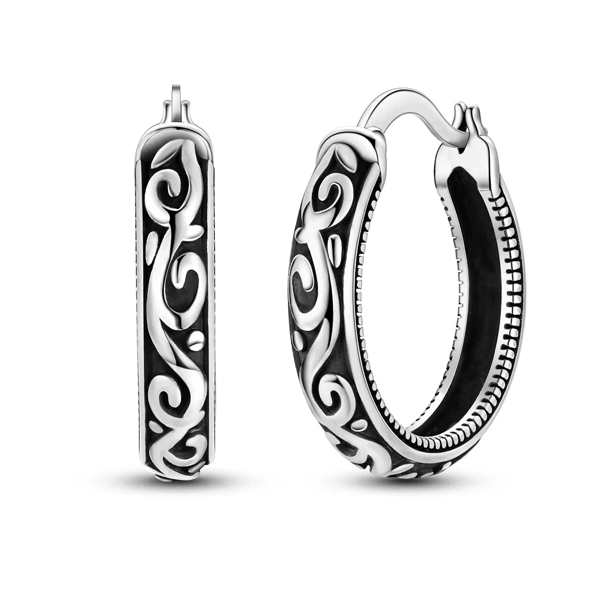 925 Sterling Silver Hoop Earrings with Zircon | Classic U-Shaped Women Jewelry