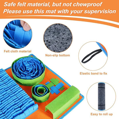 Pet Snuffle Mat for Dogs, Interactive Slow Feeder Sniff Pad for Small Dogs & Cats, Puzzle Toy for Boredom & Mental Stimulation
