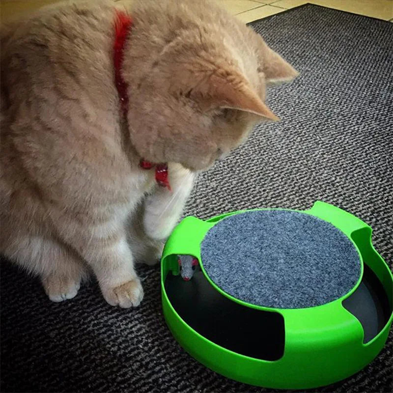 Cat Toy Turntable Roller Mouse Toys Interactive Intelligence Training Track Funny Games Cat Scratcher Toy Pet Toys  Accessories