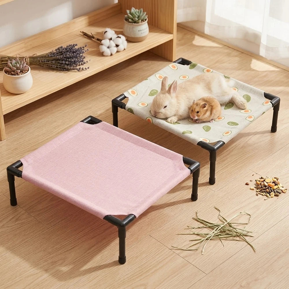 1PC Elevated Pet Bed Raised Small Animal Bed Breathable Washable Cooling Sleep Mat for Rabbit Hamster Cat Puppy Indoor Bed House