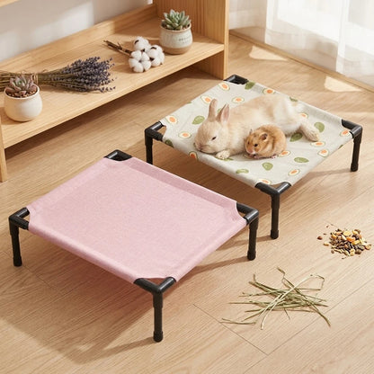 1PC Elevated Pet Bed Raised Small Animal Bed Breathable Washable Cooling Sleep Mat for Rabbit Hamster Cat Puppy Indoor Bed House