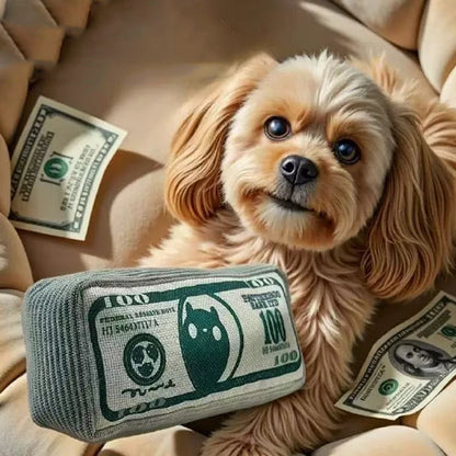 Dog Toy Money Shape Bite Resistant Indestructible Squeaky Toy Sound Interactive Self-Play for Dog Puppy Cat Pet Training Supplie