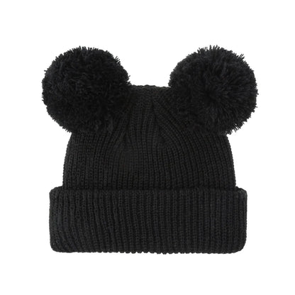 0-12M Solid Knitted Cute Pom Pom Cap | Newborn Baby Turban Hat
