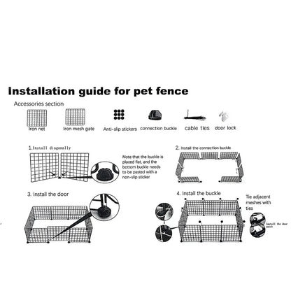 DIY Pet Fence Panels Simple Wire Mesh Panels for Rabbit Cat and Dog Cages Stackable Assembleable Fences Multi Functional Cages
