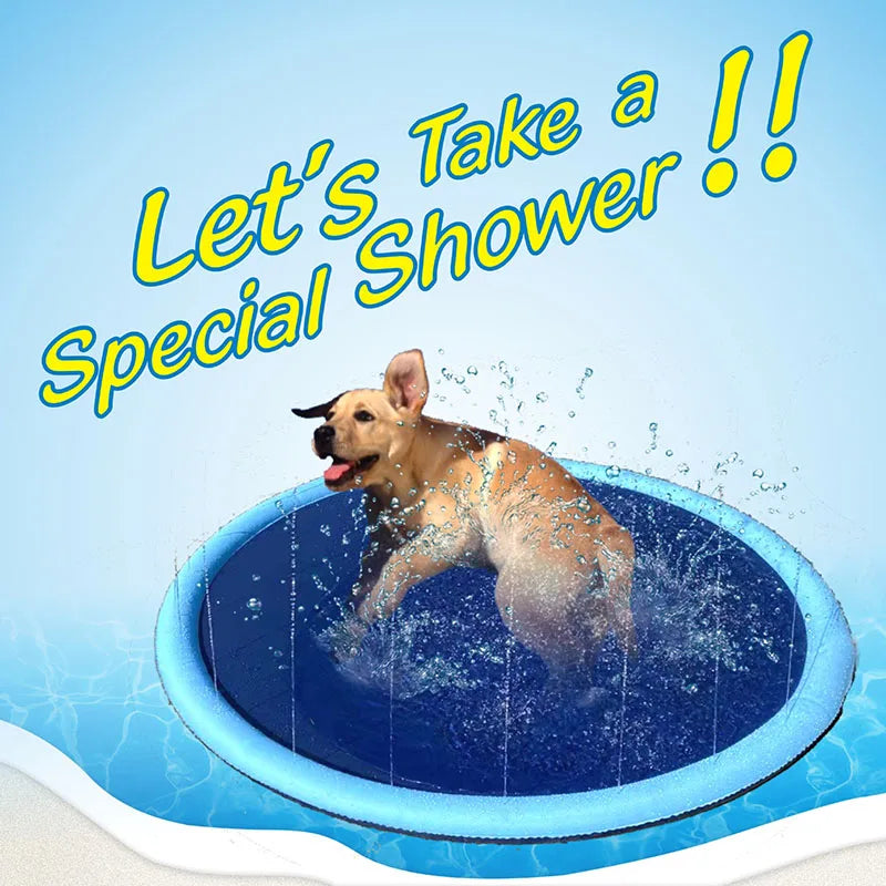 Pet Dog Water Spray Mat Pvc Inflatable Water Fountain Spray Mat Pet Bathing Mat Outdoor Water Play