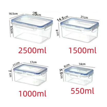 Sealed Storage Box with Lid | Rectangular Plastic Crisper for Kitchen and Refrigerator