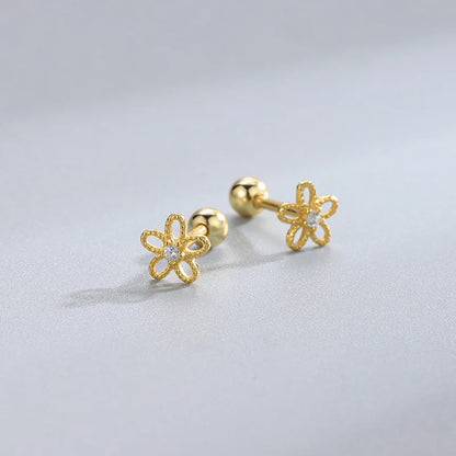 Heart Stud Earrings | Screw Back Cartilage Earrings for Women