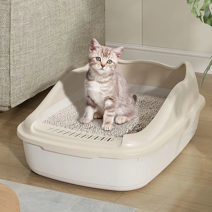 Cat Bedpans Cat Litter Box Pet Sandbox for Kitty Anti-Splash Cats Toilet Pet Sandbox Kitten Tray Bedpan Cleaning Cat Supplies