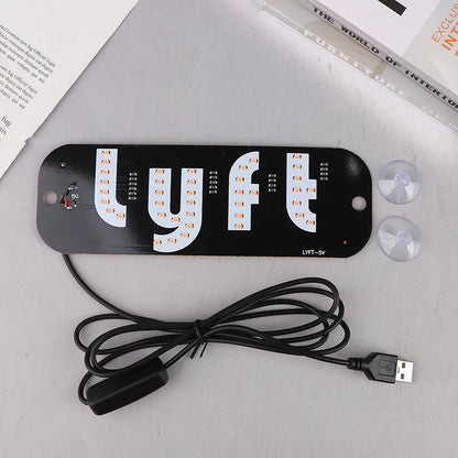 LED Taxi Signal Light for Lyft Logo | USB Cab Panel Indicator with Suction Cups
